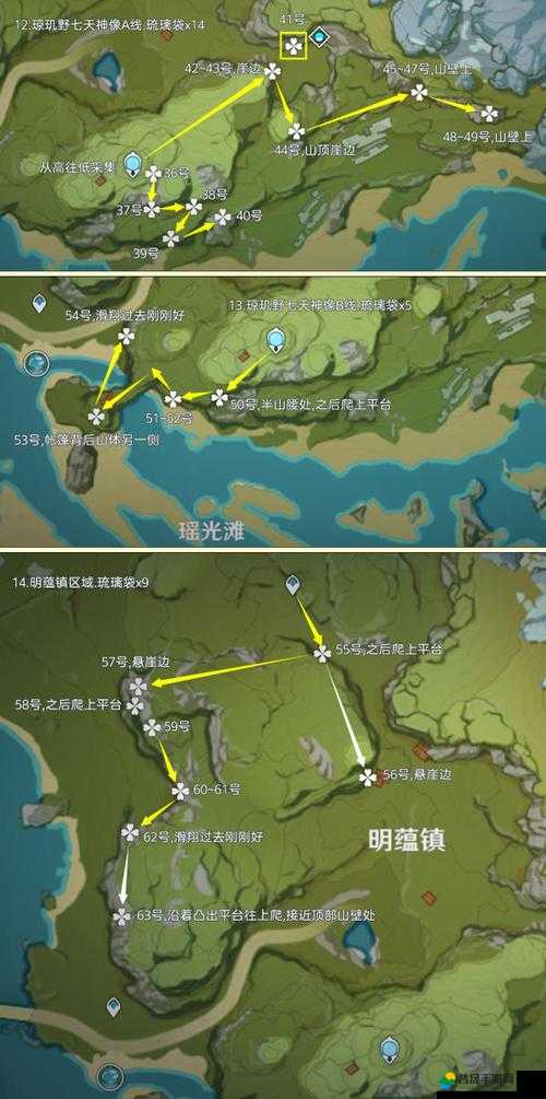 原神游戏中琉璃袋与霓裳花高效快速采集路线全面指南